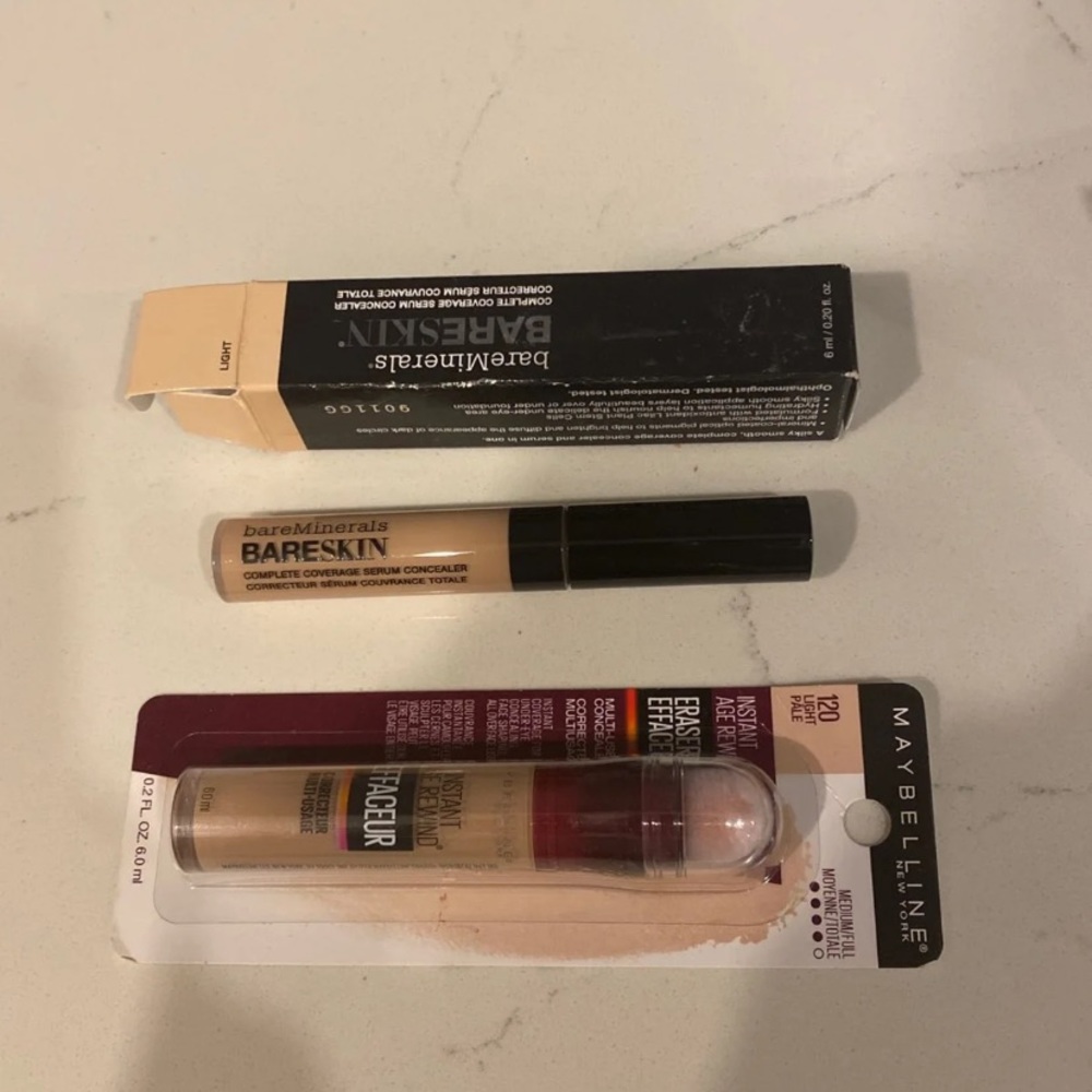 2 in 1 NIB Concealers-Bare Minerals, Maybelline